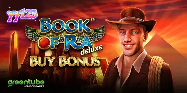 Tampilan visual slot Book of Ra deluxe dengan nuansa petualangan Mesir Kuno yang ikonik